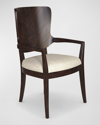 Casa Ispirata Chevron Dining Arm Chair In Brown