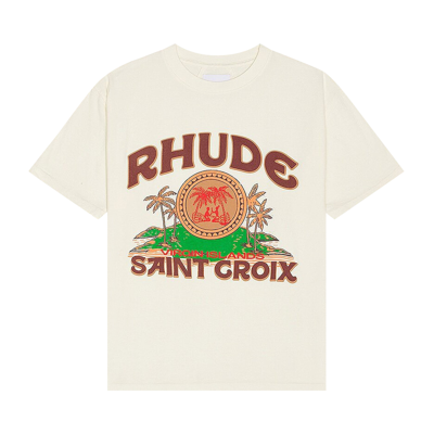 Pre-owned Rhude Saint Croix T-shirt 'vintage White'