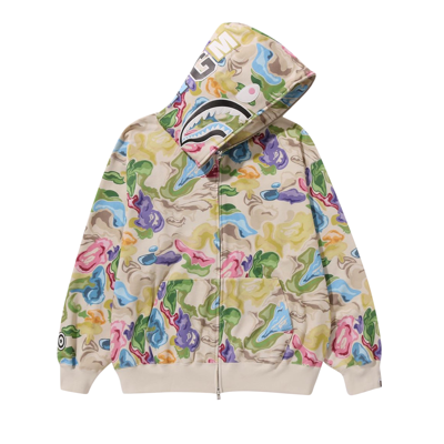 Pre-owned Bape Art Camo Shark Hoodie 'multicolor' In Multi-color