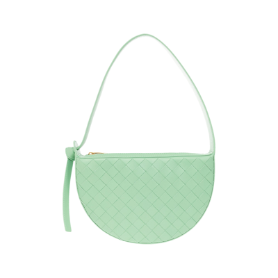 Pre-owned Bottega Veneta Leather Mini Sunrise Shoulder Bag 'siren' In Green