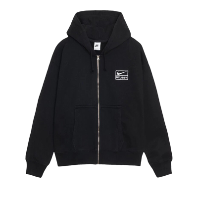 Pre-owned Nike X Stussy Zip Fleece Hoodie 'black'