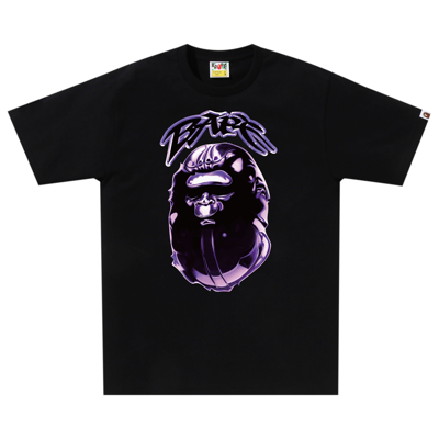 Pre-owned Bape Ape Head Graffiti Tee 'black'