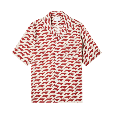 Pre-owned Rhude Dolce Vita Silk Shirt 'red/cream'