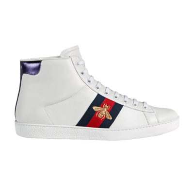 Pre-owned Gucci Ace Leather High In White