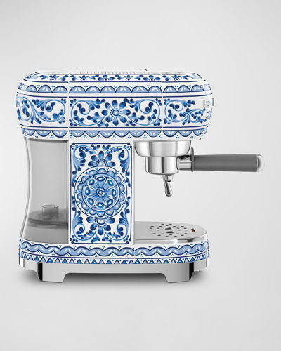 Smeg Dg Manuel Blu Mediterraneo Espresso Machine In Blue