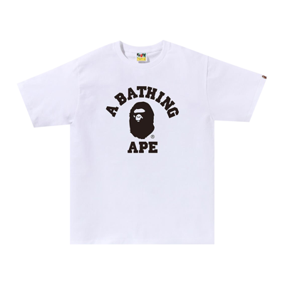 Pre-owned Bape Bicolor College Tee (online Exclusive) 'white'