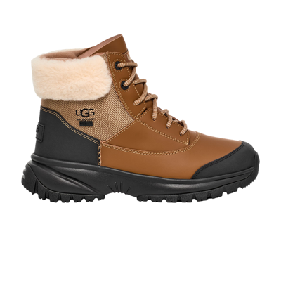 Pre-owned Ugg Wmns Yose Fluff V2 Boot 'chestnut' In Brown