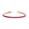 Aurate New York Red Ruby Baguette Tennis Bracelet In Yellow