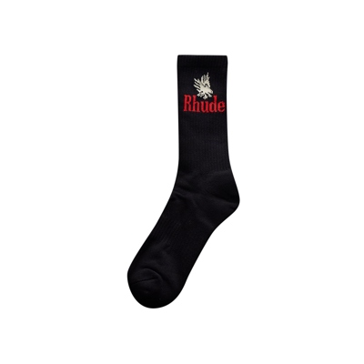 Pre-owned Rhude Eagles Sock 'black/red/yellow'