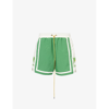 Rhude Mens Green Ivory Moonlight Graphic-print Shell Short