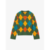 Loewe Argyle-pattern Wool Jumper In Green/multicolor