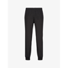 Prada Mens Black Brand-plaque Slim-fit Silk-blend Jogging Bottoms In Black