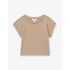 Reiss Girls Camel Kids Terry Cropped Cotton T-shirt 13-14 Years