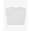 Reiss Girls White Kids Terry Cropped Cotton T-shirt 13-14 Years