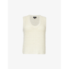 ME AND EM ME AND EM WOMEN'S CREAM PATTERNED SCOOP-NECK COTTON KNITTED VEST