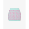 FENDI LOGO-INTARSIA COTTON AND CASHMERE-BLEND KNITTED MINI SKIRT 8-12+ YEARS