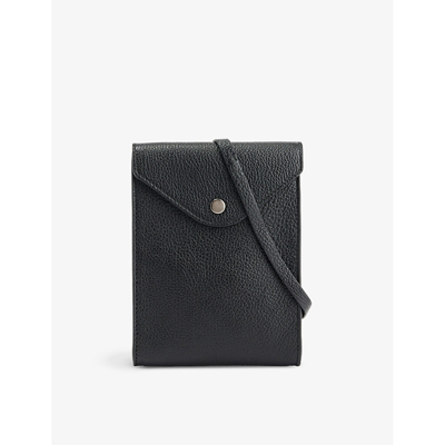 Lemaire Grained-texture Leather Crossbody Bag In Black