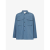 Jil Sander Mens French Blue Flap-pocket Regular-fit Cotton Shirt