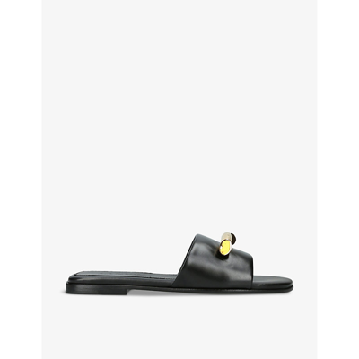 Lanvin Split Bar Leather Sandals In Blk/other