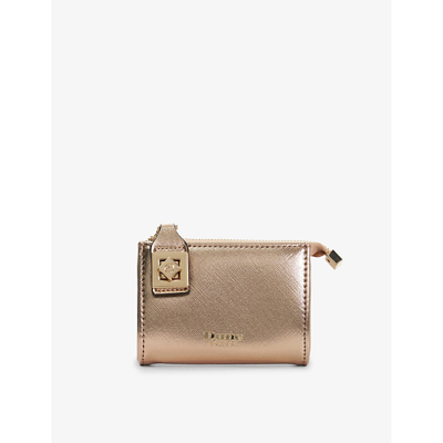 Dune Rose Gold-synthetic Koined Metallic Faux-leather Purse
