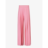 ME AND EM ME AND EM WOMEN'S PERFECT PINK PLEATED WIDE-LEG HIGH-RISE WOOL AND RECYCLED POLYESTER-BLEND TROUSERS