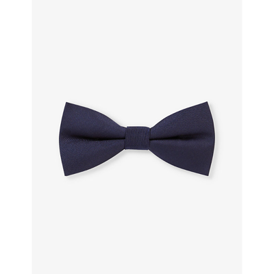 The Kooples Navy Ribbed Silk Bow Tie