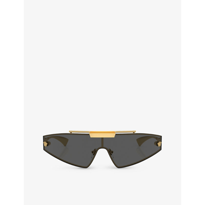 Versace Womens  Ve2265 Irregular-frame Metal Sunglasses In Gold