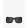 Burberry Womens Black Be4406u Square-frame Acetate Sunglasses In Black