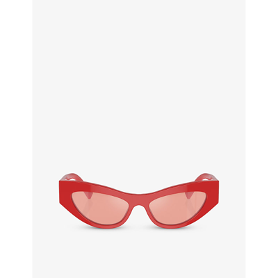 Dolce & Gabbana Dg4450 Cat Eye-frame Acetate Sunglasses In Red