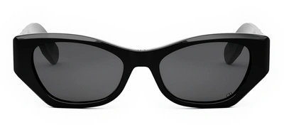 Dior Lady 95.22 B1i 10a0 Cd40147i 01a Cat Eye Sunglasses In Shiny Black/smoke