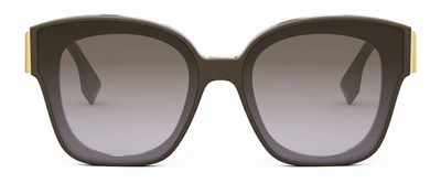 Fendi Fe 40098 I 48f Square Sunglasses In Brown