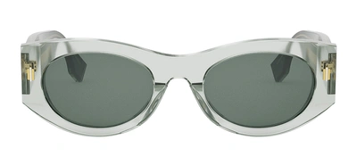 Fendi Fe 40125 I 95n Oval Sunglasses In Green