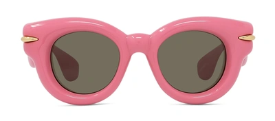 Loewe Lw 40118 I 72e Round Sunglasses In Shiny Pink Green