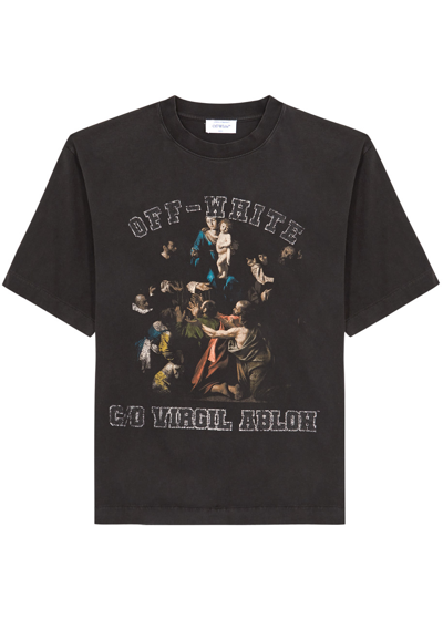 Off-white Mary Skate Cotton T-shirt In Negro