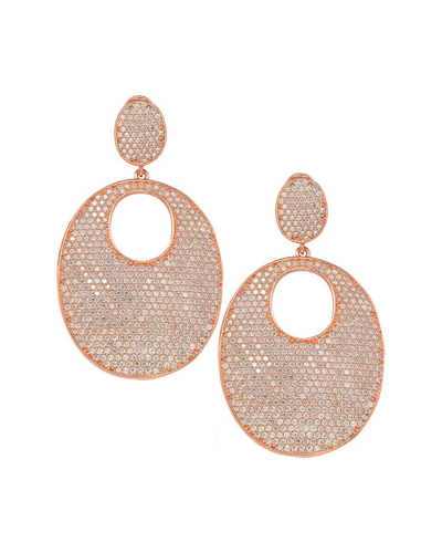 Suzy Levian Rose Gold Vermeil Cz Earrings