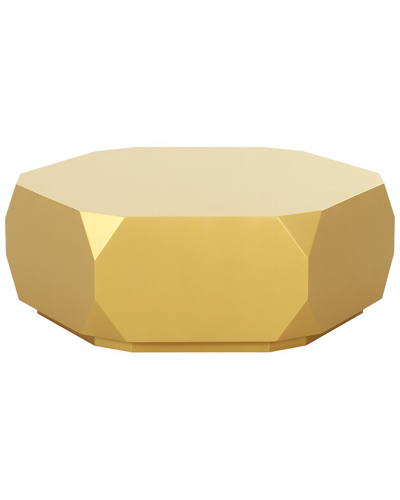 Pasargad Home Selva Wood Finish Coffee Table In Gold