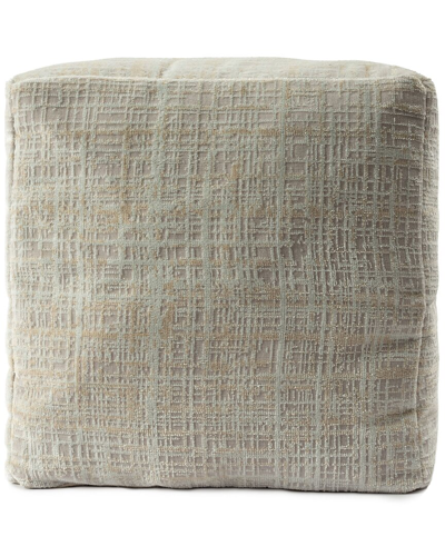Lr Home Natalie Grey/ivory Transitional Distressed Geometric Ultra-soft Pouf