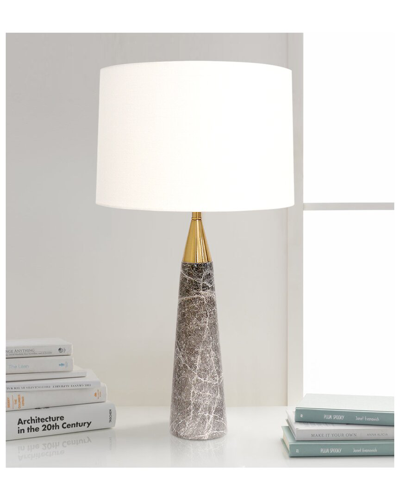Pasargad Home Grey Marble Radiance Table Lamp In White