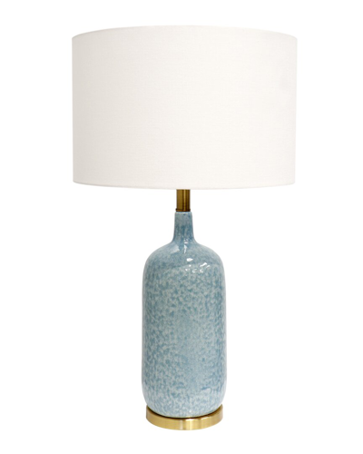 Pasargad Home Tucson Collection Ceramic Body Modern Table Lamp In Blue