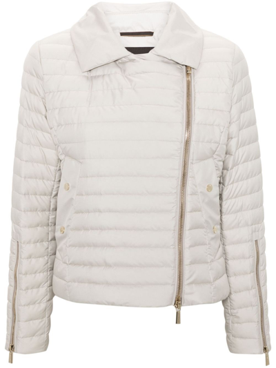 Moorer Padded Quilted Jacket In Gray