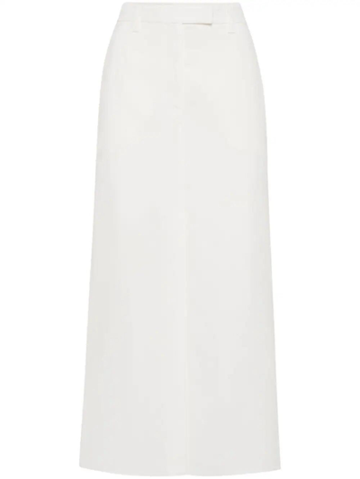 Brunello Cucinelli High-waisted Maxi Skirt In Neutrals