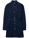 Burberry Japanese Belted Denim Shirtdress In Blue
