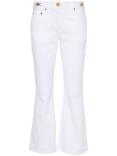 Versace White Cotton Jeans In Bianco