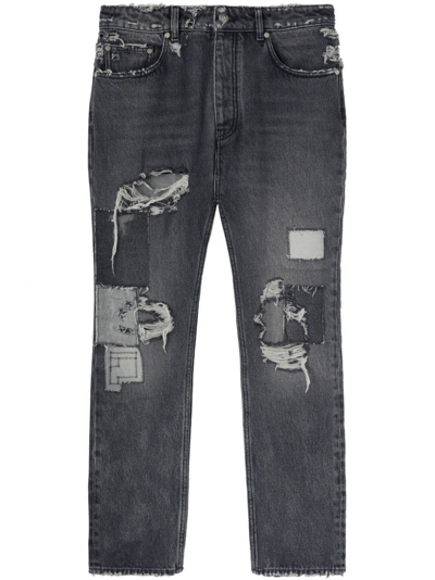 Palm Angels `dw Destroyed` 5-pocket Jeans In Black  