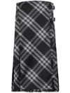 Burberry Midi Dress With Check Pattern In Black  