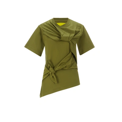 Marques' Almeida Knotted Organic Cotton T-shirt In Green