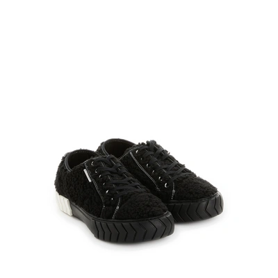 Both Paris Gao Tyres Low-top Shearling-effect Trainers In Black