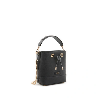 Lancel Ninon Mini Leather Bucket Bag In Black