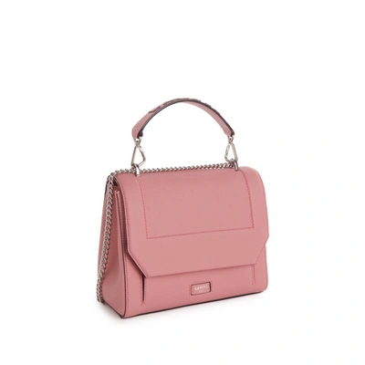 Lancel Ninon Leather Flap Bag In Pink