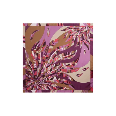 Lancel Arabesque Print Design - Square Scarf In Pink